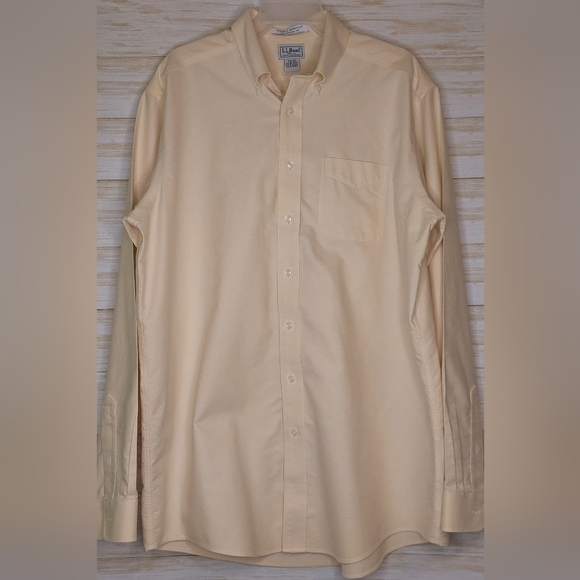 L.L. Bean Other - LL Bean Shirt Mens 16.5-37 Yellow Wrinkle-Free Long Sleeve Traditional Fit